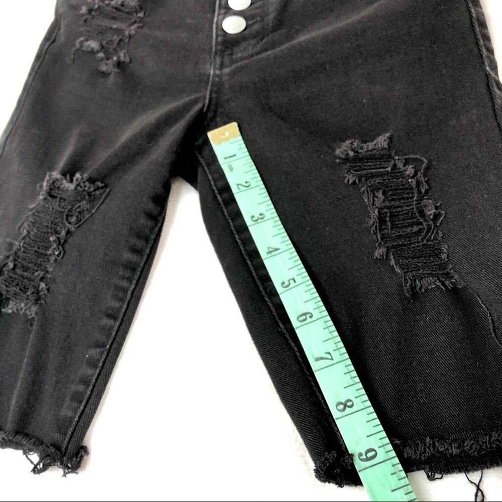STS Blue Shorts Ashley High Rise Distressed Button Fly Raw Rayed Hem Black 0 - Picture 8 of 15